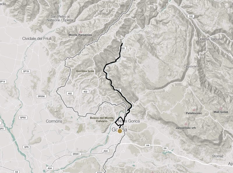 Isonzo fino a Kanal, lungo la ciclabile